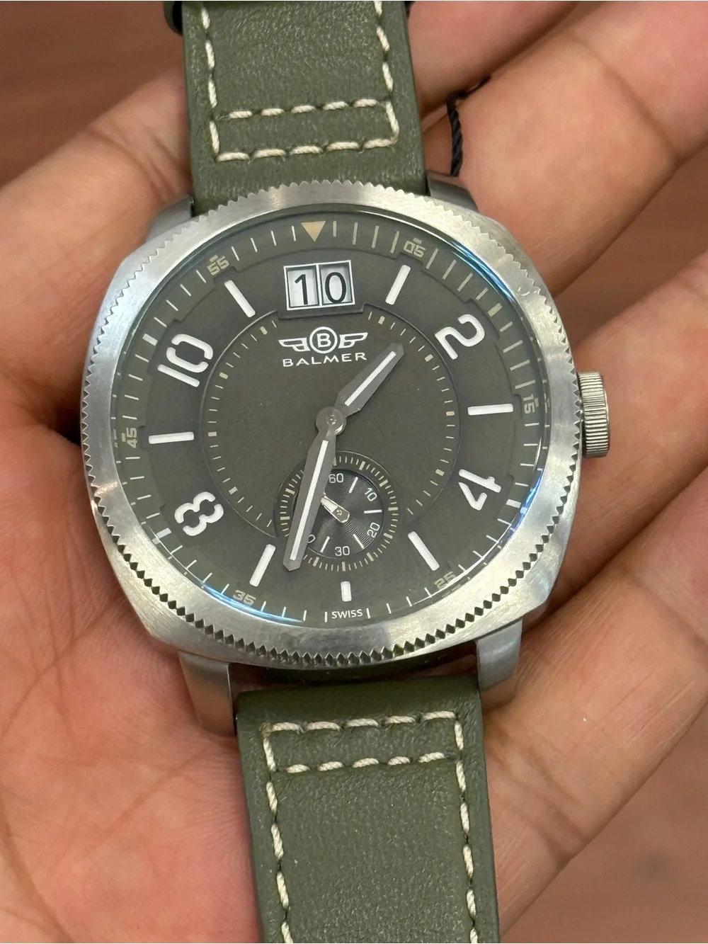 Balmer Olive Green Men's leather strap Wristwatch